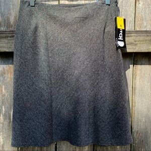 FIRST OPTION skirt charcoal gray neutral minimalist a-line salt and pepper